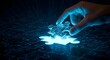 © mayur - Hand Placing Glowing Puzzle Piece in Futuristic Digital Concept