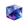 © Tarbiyah - A vibrant, multifaceted cube gem.  Deep blues and purples