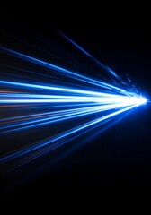 Wall Mural - Abstract blue light streaks radiating outwards at high speed.