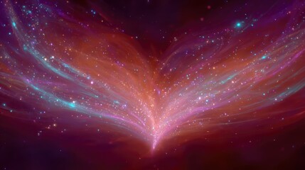 Wall Mural - Energy of Love Radiates Through Vibrant Colors in a Cosmic Embrace
