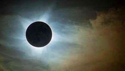 Wall Mural - total solar eclipse, dramatic clouds