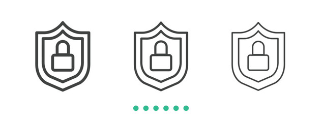 Locked protection icon. Thin line icon vector