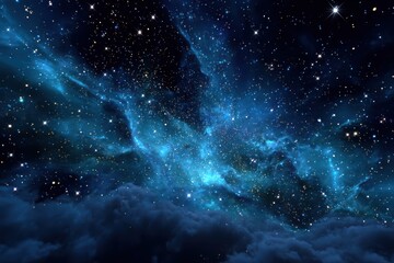 Wall Mural - vast blue space background filled with stars and celestial wonders captures the infinite beauty of t