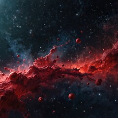 Wall Mural - red and white space