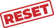 © Mahmud - Red grunge rubber stamp with the word RESET in a textured design