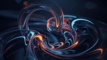 Wall Mural - abstract swirling liquid, glowing neon texture background