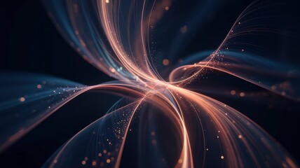 Wall Mural - abstract glowing lines and particles cosmic energy swirl