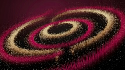 Wall Mural - abstract swirling galaxy of gold and crimson particles