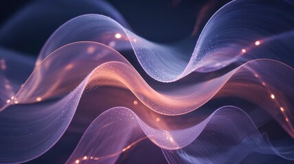 Wall Mural - abstract flowing waves of light and energy purple and orange swirls