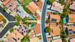 Aerial Residential Neighborhood With Pools And Solar Roofs Las Vegas Top Down