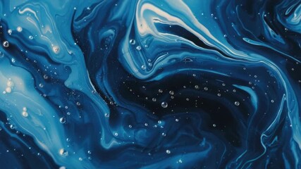 Wall Mural - vibrant blue cosmic night sky with swirling patterns like a galaxy. abstract artistic representation