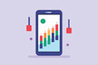 © vectartnest - Smartphone displaying a graph of financial data