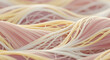 © Mathew - A 3D macro illustration of human muscle tissue  showing pink muscle fibers intertwined with a web of yellow fascia or connective tissue