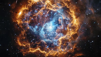 Wall Mural - stellar nebula with bright gas clouds and dark dust lanes.