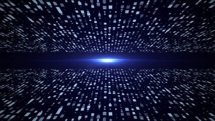 Abstract background of virtual space with binary video animated background