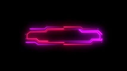 Wall Mural - Digital glowing neon circuit board.Animation abstract futuristic technology light lines on black background.