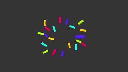 Colorful confetti fireworks explode on alpha channel, Animation of Confetti bursting falling 4K,3d animation footage, confetti bomb effect from inside