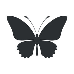 Wall Mural - Solid dark butterfly silhouette with simple design