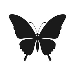 Wall Mural - Classic black butterfly silhouette with simple wings
