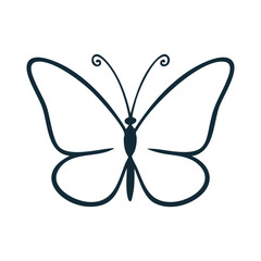 Wall Mural - Outline drawing of a butterfly with elegant lines