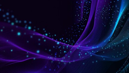 Wall Mural - abstract futuristic wavy particle background. perfect for backgrounds, technology-related content, w