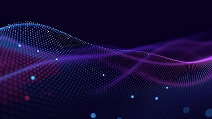 Wall Mural - abstract futuristic wavy particle background. perfect for backgrounds, technology-related content, w