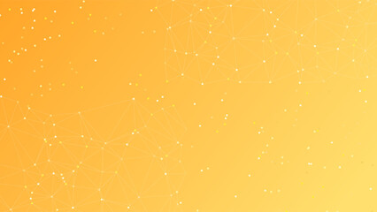 ILLUSTRATION ABSTRACT BACKGROUND ORANGE COLORFUL WITH CIRCLE LOW POLY SHAPES CONECTED DOT PATTERN DESIGN VECTOR TEMPLATE 