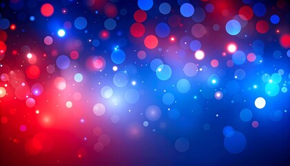 Abstract festive bokeh background with red and blue lights