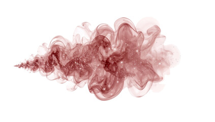 Wall Mural - abstract crimson cloud with shimmering stardust trails emanating on transparent void