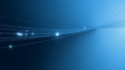 Wall Mural - Abstract blue digital wave with glowing particles, suggesting connection and flow.