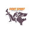 © ESP Studio - Judo Fighter logo design vector. Silhouette Judo Fighter Template Illustration