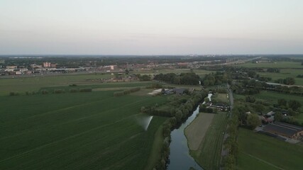 Wall Mural - farmland township and fields of belgium, aerial view