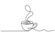 © AFAZ - Minimalist single line drawing of a steaming coffee cup
