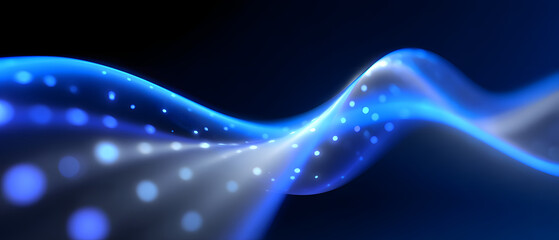 Canvas Print - blue curves flowing in futuristic technology scene