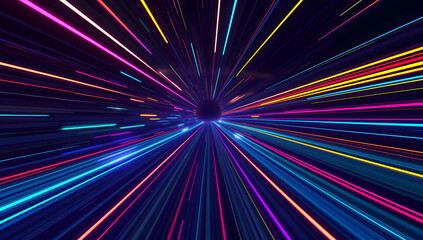 Wall Mural - Particle flow tunnel space vortex, Internet science and technology creative background