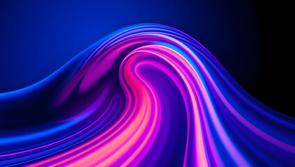 Canvas Print - 3d rendering wavy line texture, abstract kv main visual business ppt background