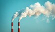 © Kavi Megh - Concept of carbon emissions symbolized by smoke billowing from factory chimneys, illustrating the environmental impact of industrial pollution, Generative AI