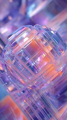 Wall Mural - vertical video abstract iridescent crystal formation