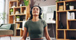 © peopleimages.com - Woman, listening or audio therapy with headphones for zen exercise or technique in home. Female person, yoga and relaxation with sound or meditation for inner peace, mindfulness or balance in house