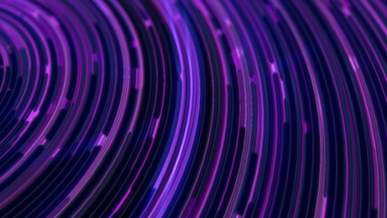 Wall Mural - abstract swirl of purple glowing lines and particles forming a vortex pattern, showcasing motion and