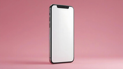 Mobile phone, template modern gadget. Smartphone mockup isolated realistic pink scene Illustration for app, web, presentation, design. Realistic 3d render. FORNT VIEW