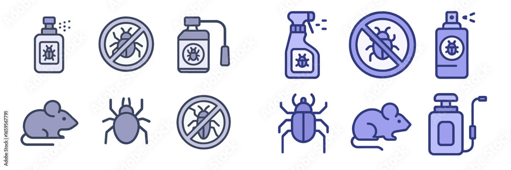 Pest control icons and symbols in a vector illustration format Stock ...