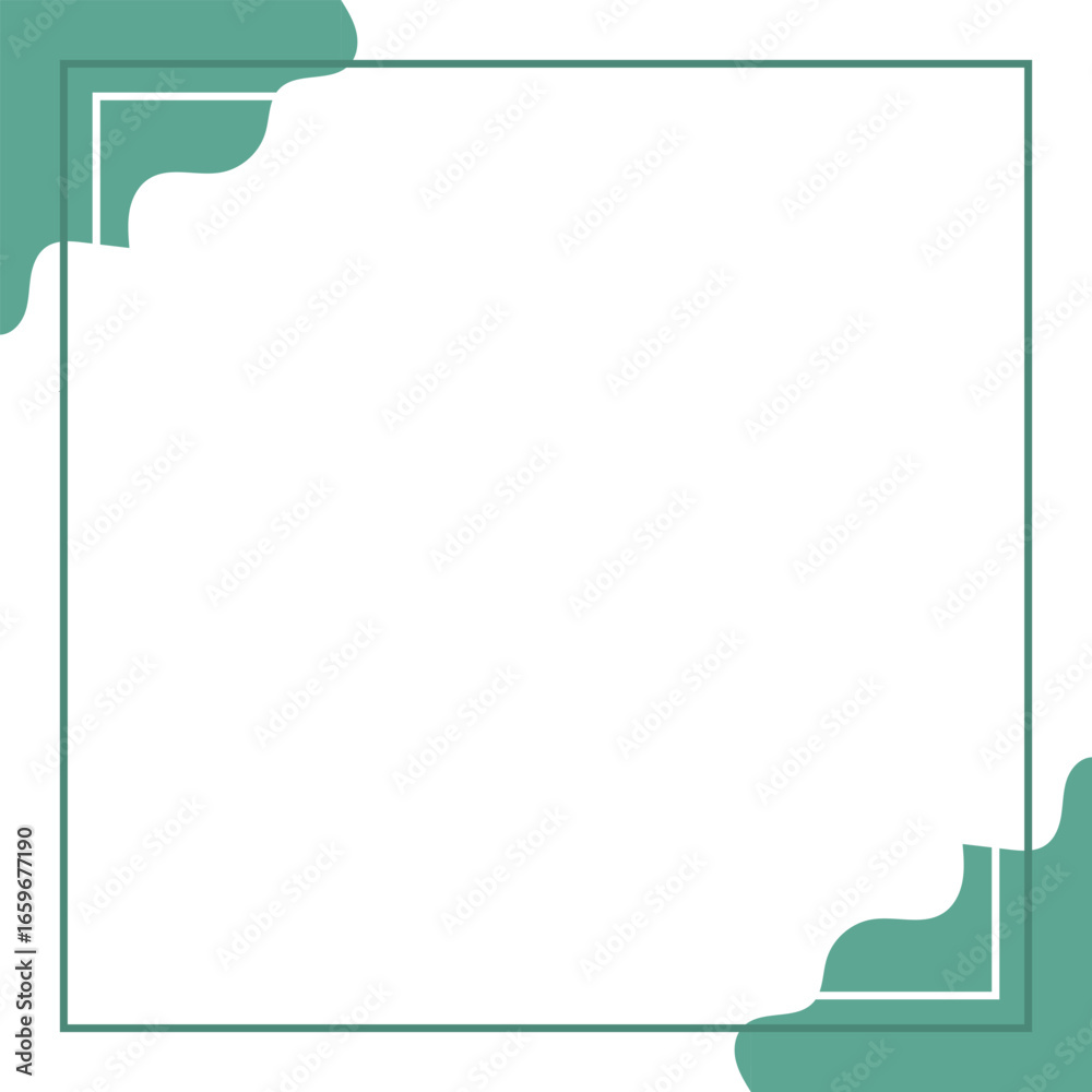 Minimalist Square Frame Vector, Abstract Green Corner Border Design ...