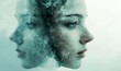 © Raj Rocks - Split personality concept depicted with two faces, illustrating bipolar disorder through rapid emotional changes. This image represents psychological struggles, such as schizophrenia, Generative AI