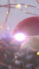 Wall Mural - animation of glowing lights moving over christmas baubles and decorations