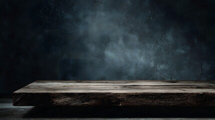 Wall Mural - rustic wooden tabletop with dramatic lighting