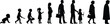 © MdAbdur - Silhouettes of human life stages from baby to elderly person vector illustration