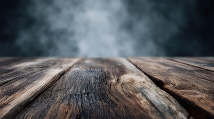 Wall Mural - Wooden surface with a minimal  backdrop