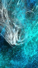 Wall Mural - animation of glowing light trails moving over black background