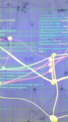 Wall Mural - animation of digital data processing and connections over blue background